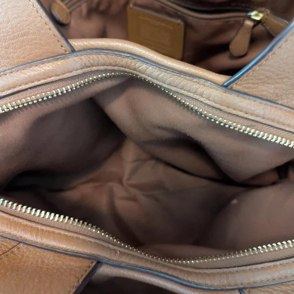 Coach Lexi pebble leather shoulder bag F57545 in mocha - Picture 12 of 15